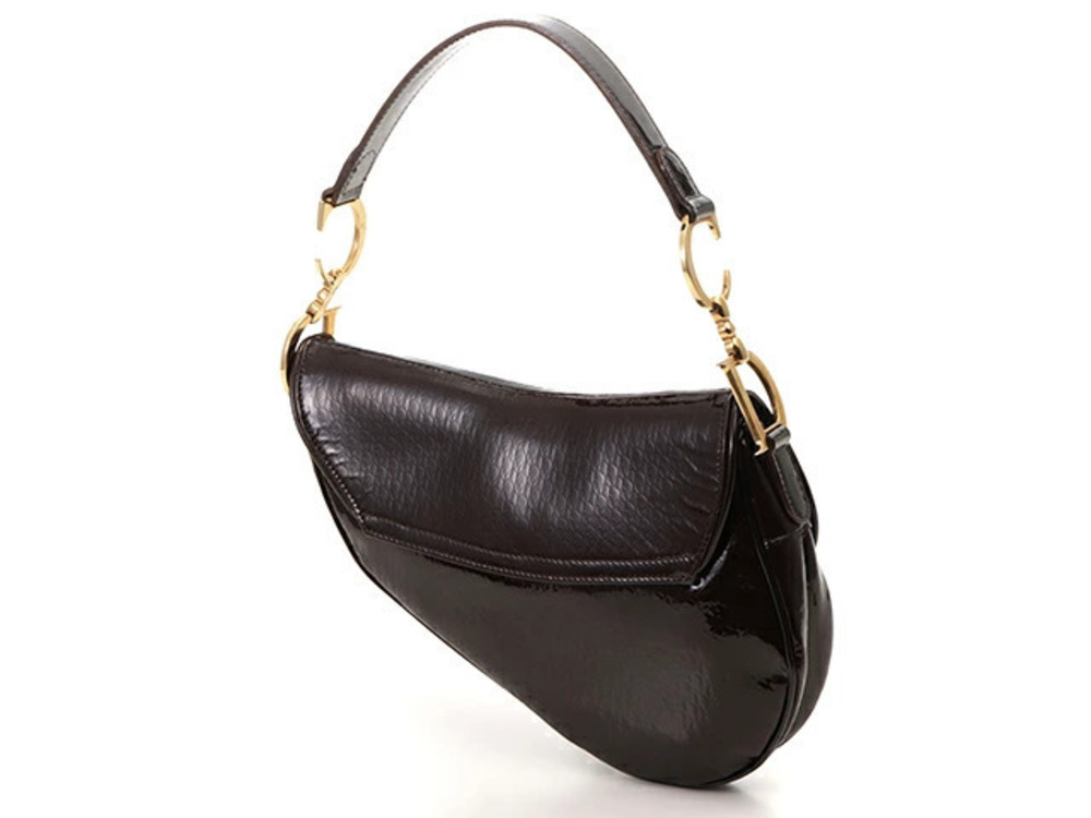 Christian Dior Trotter Saddle Bag Enamel Brown - Picture 2 of 6